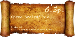 Oprea Szofrónia névjegykártya